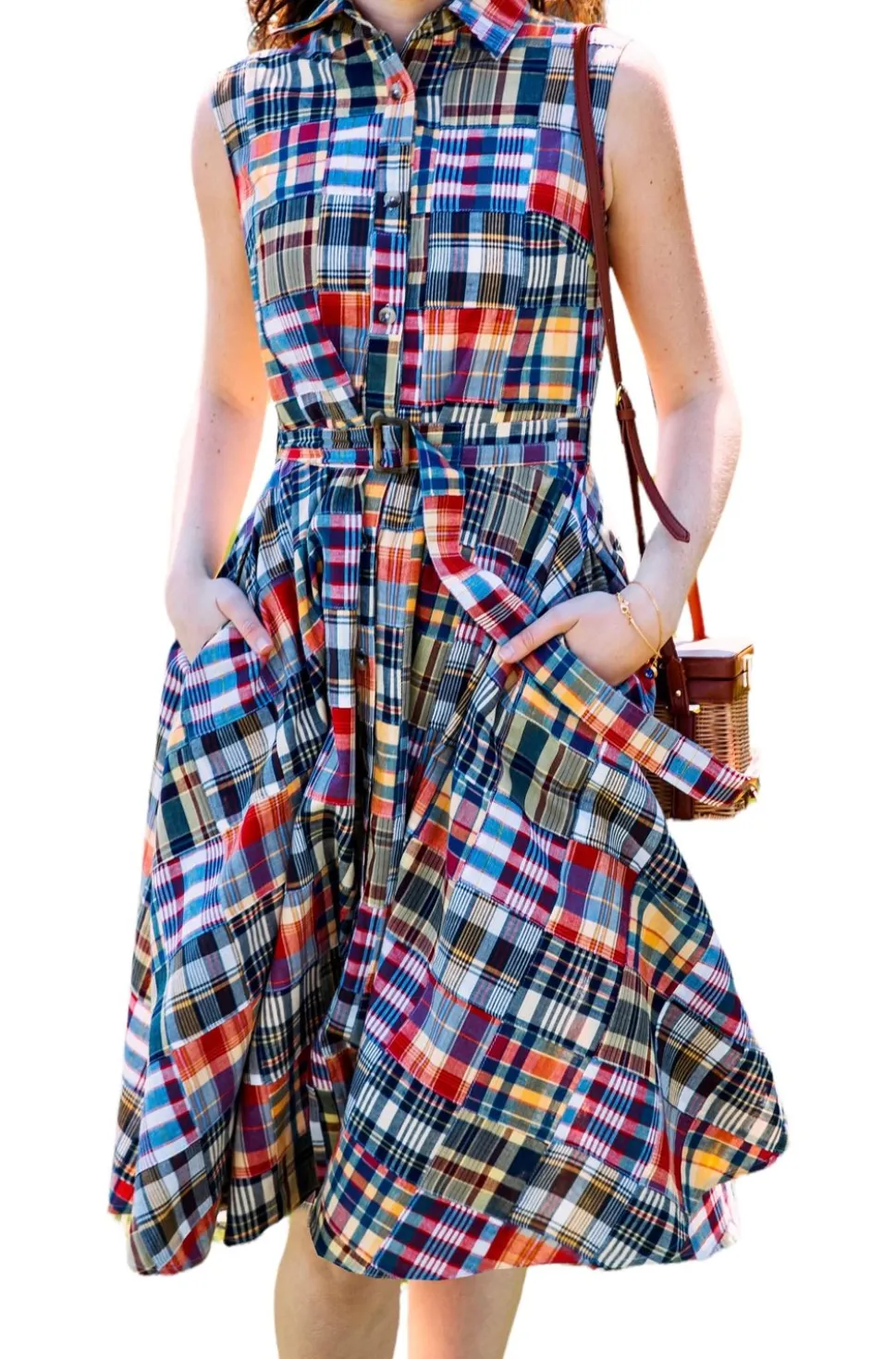 Jacqueline Patchwork Madras Shirtdress