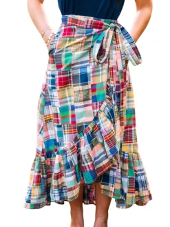 Montauk Patchwork Madras Skirt